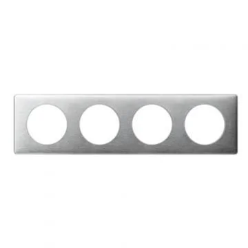 LEGRAND Céliane Plaque anodisé 4 postes Aluminium - 068924