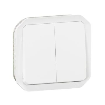LEGRAND Plexo Interrupteur double va et vient ou bouton poussoir à composer étanche blanc IP55 - 069625L