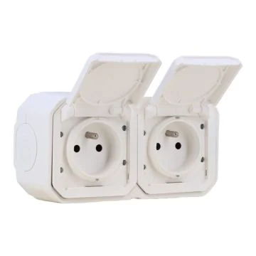 LEGRAND Plexo Double prise de courant 2P+T saillie complet étanche blanc IP55