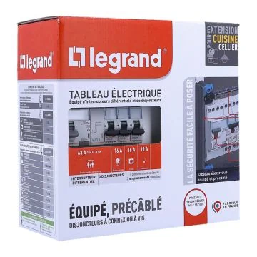 LEGRAND Drivia Tableau électrique pré-câblé auto 1 rangée 1ID 63A 3 disjoncteurs - 200880