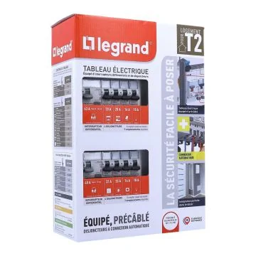 LEGRAND Drivia Tableau électrique pré-câblé auto 2 rangées 1ID 40A 1ID 63A 8 disjoncteurs - 200882