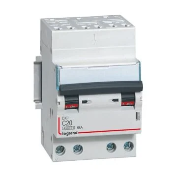 LEGRAND DX3 Disjoncteur tétrapolaire 20A auto/vis courbe C 4,5kA 400V - 406920