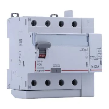 LEGRAND DX3 Interrupteur différentiel tétrapolaire 40A 30mA type AC auto 5 modules 400V - 411652