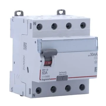 LEGRAND DX3 Interrupteur différentiel tétrapolaire 63A 30mA type A 4 modules 400V - 411676