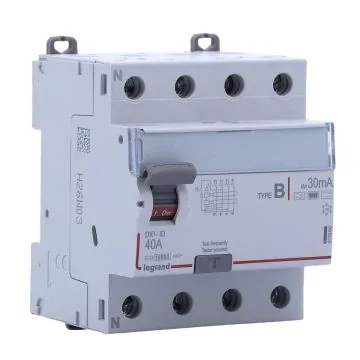 LEGRAND DX3 Interrupteur différentiel tétrapolaire 40A 30mA type B 4 modules 400V - 411966