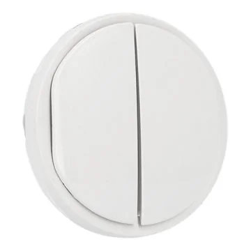 enjoliveur double poussoir lumineux Legrand Céliane® blanc - vue de profil