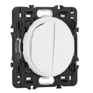 LEGRAND Céliane Double bouton poussoir blanc semi complet