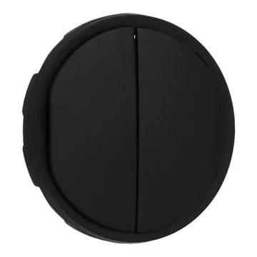 enjoliveur double poussoir lumineux Legrand Céliane® noir - vue de profil