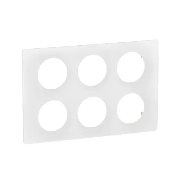 LEGRAND Céliane Plaque 2 x 3 postes blanc emaille - CP0010