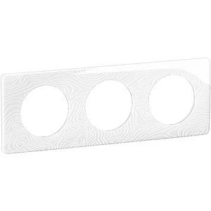 plaque triple legrand celiane blanc relief