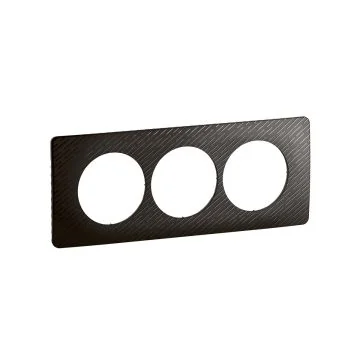 Céliane Plaque triple noir météore E57 V2, visuel produit sur fond blanc.