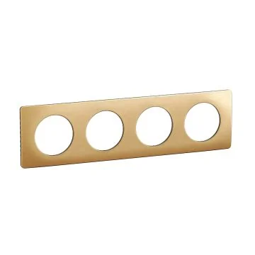 LEGRAND Céliane Plaque quadruple laiton satine - CP1204