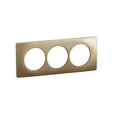 LEGRAND Céliane Plaque triple bronze satiné E57 - CP1607