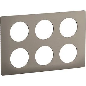Plaque 2 x 3 postes acier satiné LEGRAND Céliane