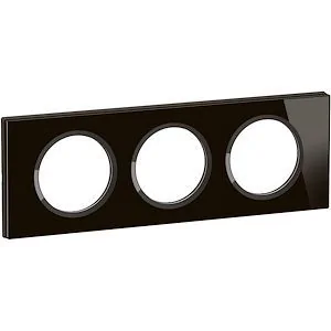 Plaque triple verre onyx noir LEGRAND Céliane