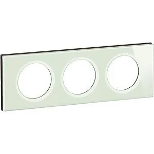 Plaque triple verre opale blanc LEGRAND Céliane
