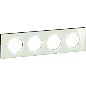 Plaque quadruple verre opale blanc LEGRAND Céliane