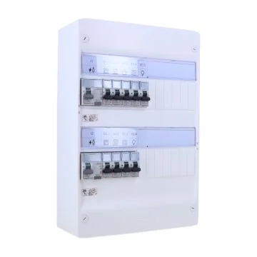 Tableau électrique pré-équipé 2 rangées 1ID 40A 1ID 63A 9 disjoncteurs assemblé par 123elec avec composants LEGRAND