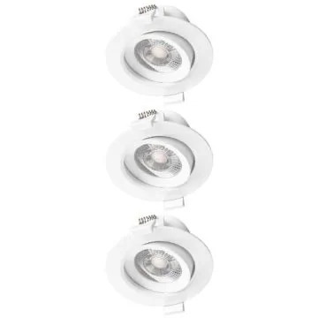 MIIDEX Lot de 3 spot LED encastrables CARAT orientables230V 3x5W 380lm 4000K 90mm blanc - 763618