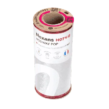 Fil électrique rigide H07VU 1,5 mm² blanc Nexans Mobiway POP, couronne de 100 m.
