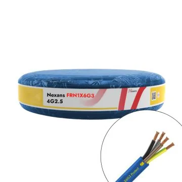 Câble électrique FR-N1X6G3 4G2.5² N/M/B/VJ NEXANS - Couronne de 100m