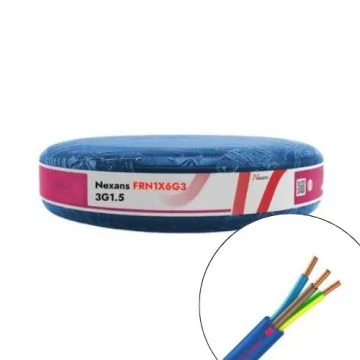 Câble électrique FR-N1X6G3 3G1.5² B/M/VJ NEXANS - Couronne de 50m