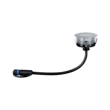 PAULMANN Spot LED extérieur encastré de sol rond Plug & Shine IP67 24V 2W 50lm 3000K argent - 93953