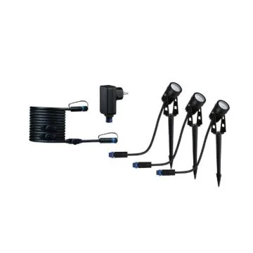 PAULMANN Spot LED extérieur sur piquet orientable PLUG & SHINE kit de base 24V 3X2W 3X50lm 3000K IP67 noir - 94373