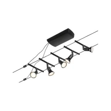 PAULMANN Kit de 5 Spots sur cables CORDUO SALT GU5.3 5m noir - 94446
