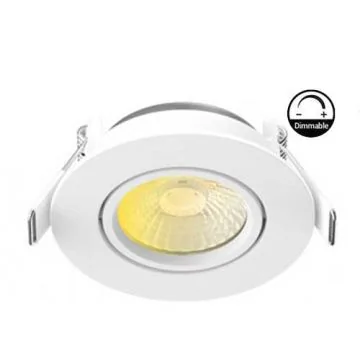 Spot LED BBC encastrable et orientable dimmable 230V 6W 515lm CCT 82mm blanc