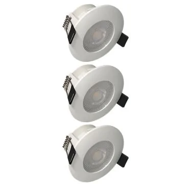 Lot de 3 spots LED remplaçables encastrables 80mm 230V 3x5W 400lm 2700°K blanc