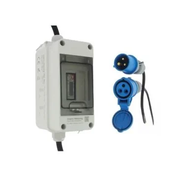 POLIER Compteur d'énergie de chantier IP44 16A monophasé certifié MID prise camping CEE16 - FM16MC