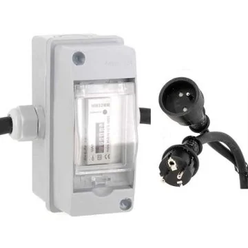 POLIER Compteur d'énergie de chantier IP44 16A monophasé certifié MID prise schuko - MS16MM