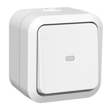 QUARX Aquapro Interrupteur va et vient lumineux étanche complet blanc IP55 - 9663