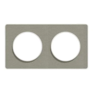 SCHNEIDER Odace Touch Plaque double Kvadrat perle avec liseré blanc - S520804KG