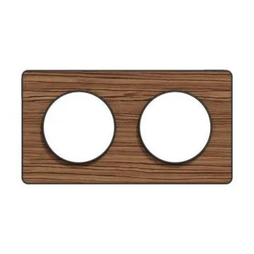 SCHNEIDER Odace Touch Plaque double bois zebrano avec liseré anthracite - S540804P4