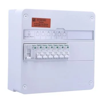 SCHNEIDER RESI9 XP Tableau électrique prééquipé 1 rangée 1ID 63A 6 disjoncteurs