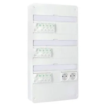 SCHNEIDER Resi9 XE Tableau électrique pré-câblé auto 3 rangées 3ID 40A 10 disjoncteurs 2 prises modulaires