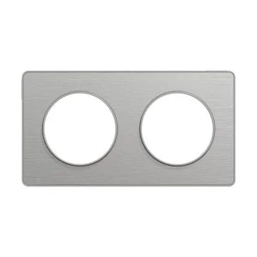 plaque 2 postes schneider odace styl aluminium brossé