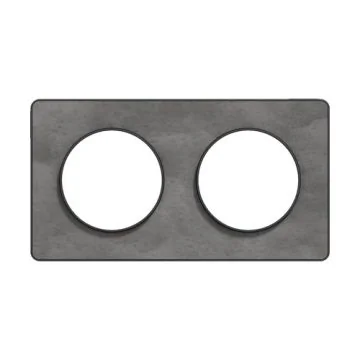 SCHNEIDER Odace Touch Plaque double ardoise avec liseré anthracite - S540804V