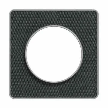 plaque 1 poste Schneider Odace Touch finition Kvadrat noir avec liseré aluminium - vue de face