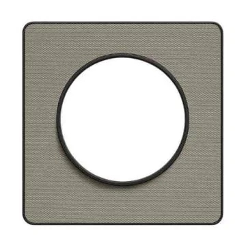 plaque 1 poste Schneider Odace Touch finition Kvadrat perle avec liseré anthracite - vue de face