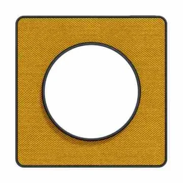 plaque 1 poste Schneider Odace Touch finition Kvadrat ocre avec liseré anthracite