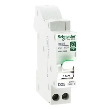 SCHNEIDER Resi9 XE Disjoncteur 25A auto Ph+N courbe D 3kA 230V - R9EFD625