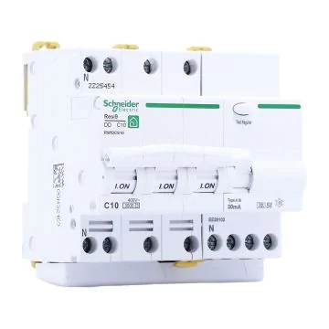 SCHNEIDER Resi9 Disjoncteur différentiel tétrapolaire 10A 30mA type ASI 230V - R9PDCS10