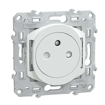 SCHNEIDER Ovalis Prise de courant 2P+T affleurante avec griffes blanc - S320052C