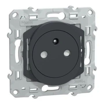 Prise 2P+T affleurante anthracite