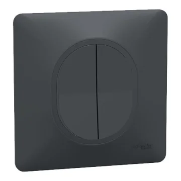SCHNEIDER Ovalis Interrupteur double va et vient complet anthracite
