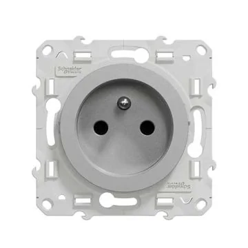 SCHNEIDER Odace Prise de courant 2P+T pour rénovation aluminium - S530049