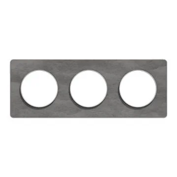 SCHNEIDER Odace Touch Plaque triple ardoise avec liseré aluminium - S530806V